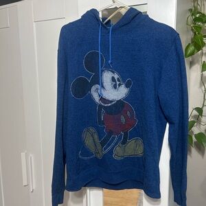 Vintage Blue Mickey Mouse Hoodie for Men